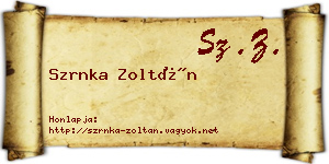 Szrnka Zoltán névjegykártya