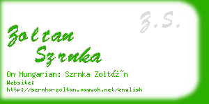 zoltan szrnka business card